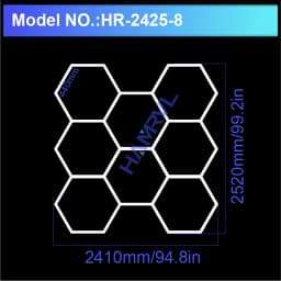 Hexagon LED Lighting for Garage Barbecue Shop Barbershop Gym Bar Car Detailing Showroom 4S Workshop Ceiling Light Honeycomb Tube