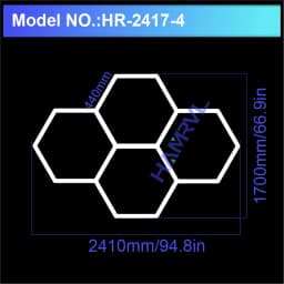 Hexagon LED Lighting for Garage Barbecue Shop Barbershop Gym Bar Car Detailing Showroom 4S Workshop Ceiling Light Honeycomb Tube