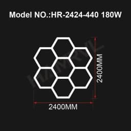 Hexagon LED Lighting for Garage Barbecue Shop Barbershop Gym Bar Car Detailing Showroom 4S Workshop Ceiling Light Honeycomb Tube