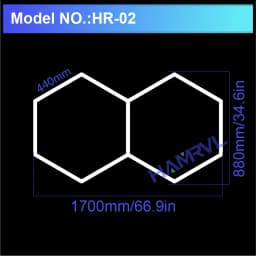 Hexagon LED Lighting for Garage Barbecue Shop Barbershop Gym Bar Car Detailing Showroom 4S Workshop Ceiling Light Honeycomb Tube