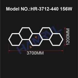 Hexagon LED Lighting for Garage Barbecue Shop Barbershop Gym Bar Car Detailing Showroom 4S Workshop Ceiling Light Honeycomb Tube
