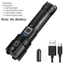 30W Zoom XHP70 LED Most Powerful Flashlight USB Rechargeable Outdoor Hiking Camping Hunting Tactical Torch Light 26650 Battery