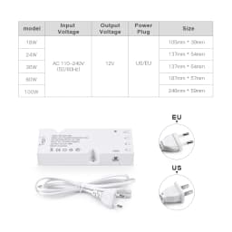 LED Lighting Transformer DC12V 2A 3A 5A 8A Power Supply Adapter Dupont Port LED Strip Driver DIY Home Cabinet Closet Shelf Light