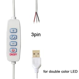 DC 5V LED Dimmer 1.5m USB Cable with Switch Dimmable Remote Control 2pin 3Pin Extension Wire for Single 2 3 Colors CCT LED Light