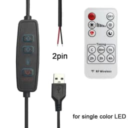 DC 5V LED Dimmer 1.5m USB Cable with Switch Dimmable Remote Control 2pin 3Pin Extension Wire for Single 2 3 Colors CCT LED Light