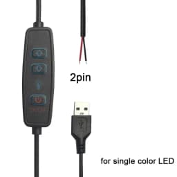DC 5V LED Dimmer 1.5m USB Cable with Switch Dimmable Remote Control 2pin 3Pin Extension Wire for Single 2 3 Colors CCT LED Light