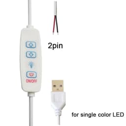 DC 5V LED Dimmer 1.5m USB Cable with Switch Dimmable Remote Control 2pin 3Pin Extension Wire for Single 2 3 Colors CCT LED Light