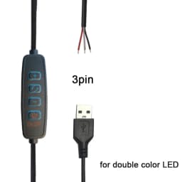 DC 5V LED Dimmer 1.5m USB Cable with Switch Dimmable Remote Control 2pin 3Pin Extension Wire for Single 2 3 Colors CCT LED Light