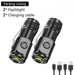 High Quality LED Flashlight 18350 Super Bright Torch Rechargeable USB Light Waterproof for Hiking Camping Lantern