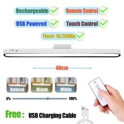 Remote Desk Lamp 48cm 30cm Magnetic Hanging Night Light USB Rechargeable Table Lamp LED Reading Light ForCabinet Bedside Mirror