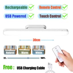 Remote Desk Lamp 48cm 30cm Magnetic Hanging Night Light USB Rechargeable Table Lamp LED Reading Light ForCabinet Bedside Mirror