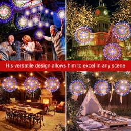 Solar Firework Lights Outdoor - 90/150/200 LEDs, 8 Modes, Copper Wire Hanging Fairy Lights For Yard, Patio, Tent,Party,Xmas