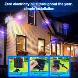 Solar Firework Lights Outdoor - 90/150/200 LEDs, 8 Modes, Copper Wire Hanging Fairy Lights For Yard, Patio, Tent,Party,Xmas