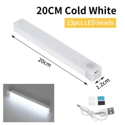 Rechargeable PIR Motion Sensor LED Bar Lights Human Infared Induction Night Light Portable Kitchen Cabinet Light 10/20/30/50cm