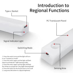 Rechargeable PIR Motion Sensor LED Bar Lights Human Infared Induction Night Light Portable Kitchen Cabinet Light 10/20/30/50cm