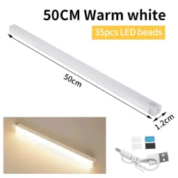 Rechargeable PIR Motion Sensor LED Bar Lights Human Infared Induction Night Light Portable Kitchen Cabinet Light 10/20/30/50cm