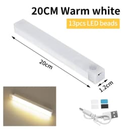 Rechargeable PIR Motion Sensor LED Bar Lights Human Infared Induction Night Light Portable Kitchen Cabinet Light 10/20/30/50cm