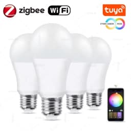Tuya Wifi Smart Light Bulbs RGB WW CW 15W 18W E27 Zigbee Led Bulb Smart Home Tuya Zigbee Lamp Alexa Smart Lamp For Google Home