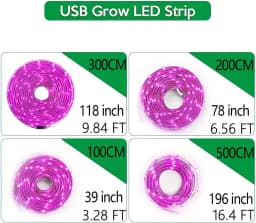5V Plant Light Grow LED Strip 5V USB LED 1-5m Full Spectrum LED Chip For Greenhouse Flower Seedling Grow Tent Hydropon
