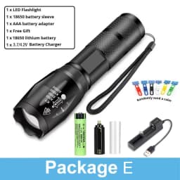 1/2 Pack Rechargeable LED Flashlight, Zoomable Flashlights Al Alloy Portable Handheld Flashlights with 5 Modes,Waterproof
