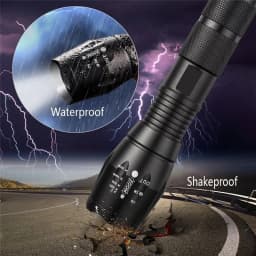 1/2 Pack Rechargeable LED Flashlight, Zoomable Flashlights Al Alloy Portable Handheld Flashlights with 5 Modes,Waterproof