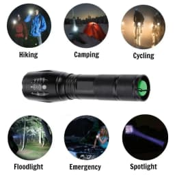 1/2 Pack Rechargeable LED Flashlight, Zoomable Flashlights Al Alloy Portable Handheld Flashlights with 5 Modes,Waterproof