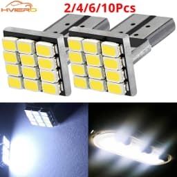 2/10 T10 W5W 12SMD 1206 Car Wedge White LED DC 12V Canbus No Error Decoder External Lights License Plate Lamp Corner Backup Led