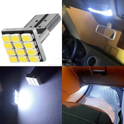 2/10 T10 W5W 12SMD 1206 Car Wedge White LED DC 12V Canbus No Error Decoder External Lights License Plate Lamp Corner Backup Led