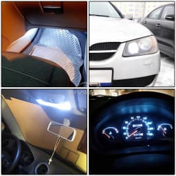 2/10 T10 W5W 12SMD 1206 Car Wedge White LED DC 12V Canbus No Error Decoder External Lights License Plate Lamp Corner Backup Led