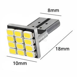 2/10 T10 W5W 12SMD 1206 Car Wedge White LED DC 12V Canbus No Error Decoder External Lights License Plate Lamp Corner Backup Led