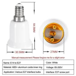 VzzUoo E14 To E27 Adapter Conversion Socket Fireproof Plastic Converter High Quality Material Socket Bulb Adapter Lamp Holder