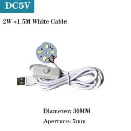 1Pcs DC5V Dimmable LED Chips SMD5730 LED Lamp USB Dimmer 2W 3W 5W 10W 30W Light Board White Warm Light with ON/OFF Switch Cable
