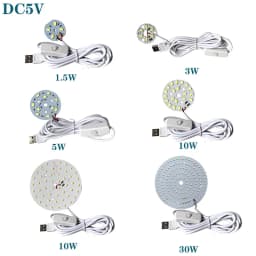 1Pcs DC5V Dimmable LED Chips SMD5730 LED Lamp USB Dimmer 2W 3W 5W 10W 30W Light Board White Warm Light with ON/OFF Switch Cable
