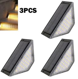 Solar Stair Lights Solar Step Light Outdoor Anti-theft Waterproof IP67 Decor for Garden Stair Deck Front Porch and Patio