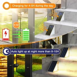 Solar Stair Lights Solar Step Light Outdoor Anti-theft Waterproof IP67 Decor for Garden Stair Deck Front Porch and Patio