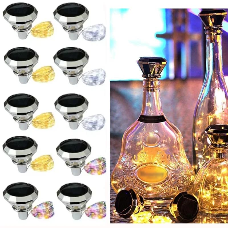 Solar Wine Bottle Lights LED String Lights Solar Fairy Lights Garland Christmas Decorations for Home Wedding Bar Decoration