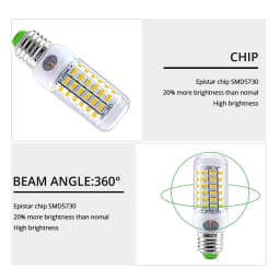 LED Corn Lamp 220V E14 E27 Bulb Lamp Strong Light 2700K 6500K Corn Bulb Light 2835SMD 360 Beam Angle Replace Halogen Lighting