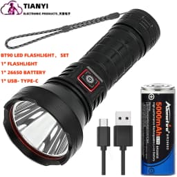 Strong Light Outdoor Multi-Function Battery Charger Flashlight 26650 Lithium Battery Charging Waterproof Lighting Night Lights