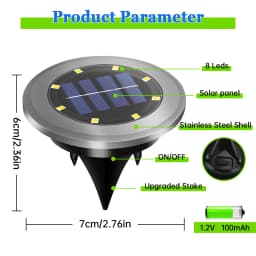 Solar Ground Lights LED Waterproof Solar Garden Lights Outdoor Bright In-Ground Lights Landscape Lighting for Patio Pathway Lawn