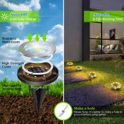 Solar Ground Lights LED Waterproof Solar Garden Lights Outdoor Bright In-Ground Lights Landscape Lighting for Patio Pathway Lawn