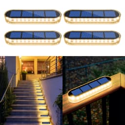Quality Solar LED Deck Lights Outdoor Step Light Waterproof IP68 Solar Deck Lights Stick on Lights for Step Stairs Driveway