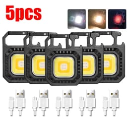 Heinast Mini LED Flashlight Magnetic COB Outdoor Camping Pocket Work Light 800 Lumens USB Rechargeable 7 Modes Spotlights