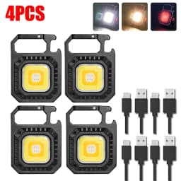 Heinast Mini LED Flashlight Magnetic COB Outdoor Camping Pocket Work Light 800 Lumens USB Rechargeable 7 Modes Spotlights