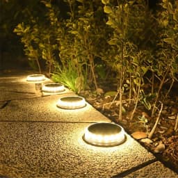 Solar LED Power Disk Light Outdoor Garden IP65 Waterproof for Ground Garden Lawn Pathway Patio Landscape Decoration