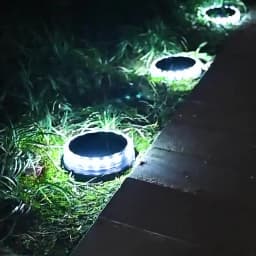 Solar LED Power Disk Light Outdoor Garden IP65 Waterproof for Ground Garden Lawn Pathway Patio Landscape Decoration
