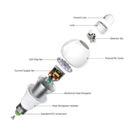 LED PIR Motion Sensor Lamp 6W 9W 12W 15W 18W 20W 220V LED Bulb with Motion Sensor Infrared Radiation Motion Detector Light