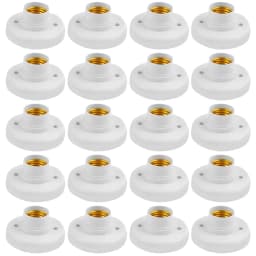 20/1PCS 220V E27 Screw Lamp Stand Light Bulb Socket Holder Adapter Base Cap Socket White Ceiling Light Lamp Bulb Fixing Base