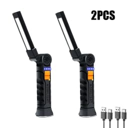 Powerful LED Flashlight USB Rechargeable COB Work Light Magnetic Lanterna Hanging Lamp with Built-in Battery Camping Torch
