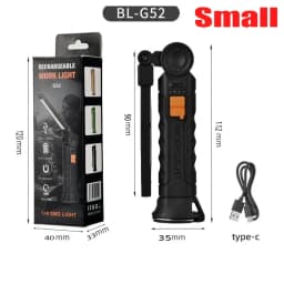Powerful LED Flashlight USB Rechargeable COB Work Light Magnetic Lanterna Hanging Lamp with Built-in Battery Camping Torch