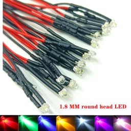 20pcs 3V-12V 1.8mm 2mm LED Red/Green/Blue/Yellow/UV/Orange/Pink/Warm/White/Ice Blue/RGB Pre-Wired Light Emitting Diodes